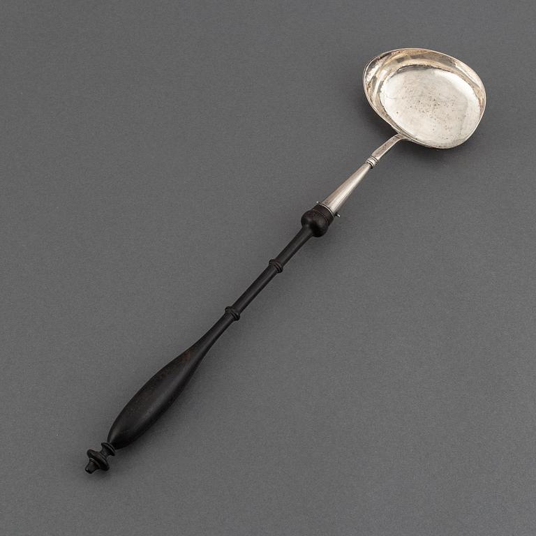 A swedish serving spoon and laddle, including mark of Claude St Claire Donneaud, Karlskrona (1812-27).