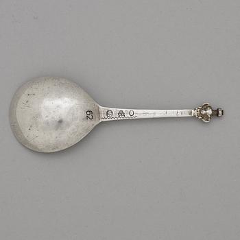 A Swedish 18th century parcel-gilt silver spoon, mark of Otto Henrik Sjöberg 1747.