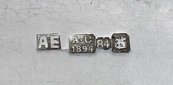 CIGARETT- SAMT CIGARRETUIER, 3 st, silver, bla Moskva, 1870-90-tal. Totalvikt ca 450 gram.