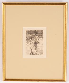 Anders Zorn, etching, 1919, signed in pencil.