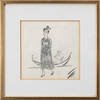Einar Jolin, 'Woman with a Gondola in the Background'.