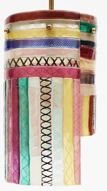 TAKLAMPA, glas, Murano, Italien, 1900-talets mitt, h 115.