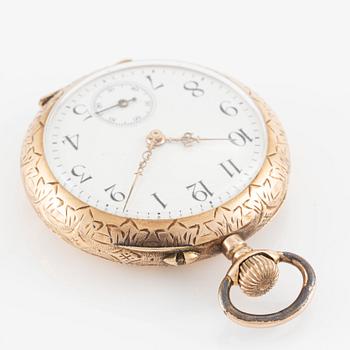 Pocket watch, 14K gold, 34 mm.