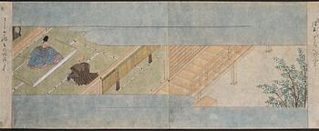 A set of four Japanese paintings by anonymous artist, Japan, 19th Century.