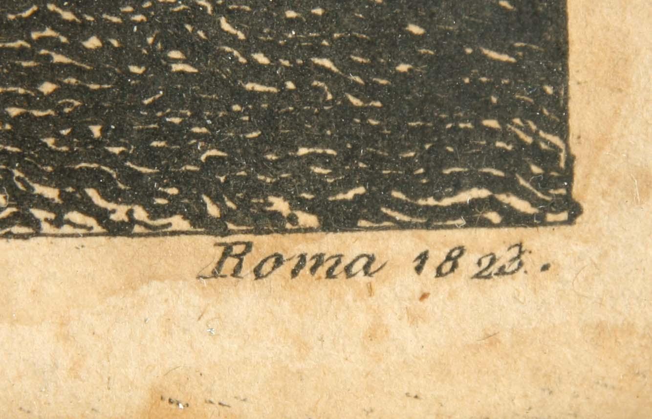 ETSNING/KOPPARSTICK, Luigi Rossini, sign o dat i plåten Rom 1823.