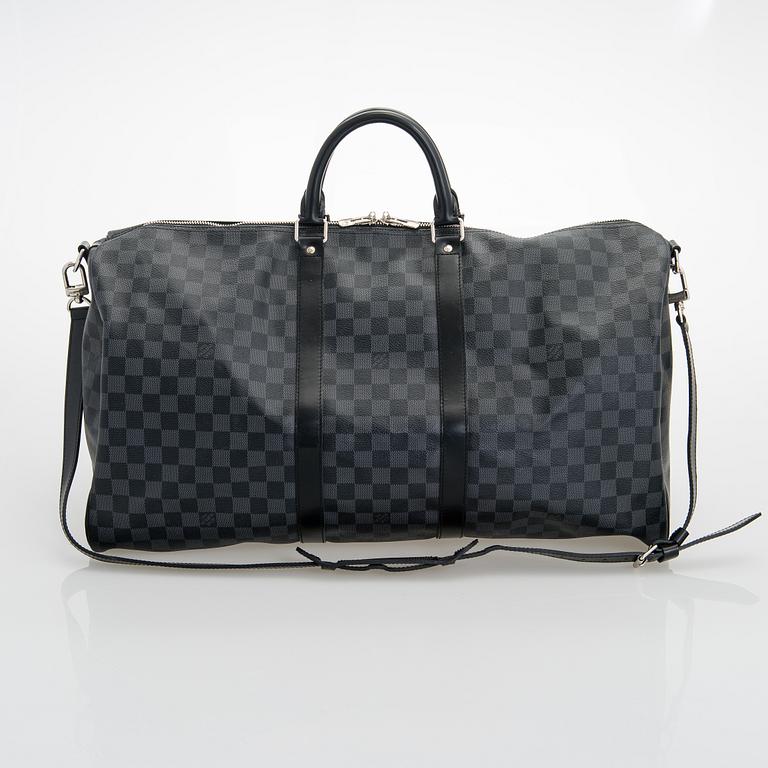 Louis Vuitton, A Damier Graphite  'Keepall 55 Bandoulière', weekend bag.