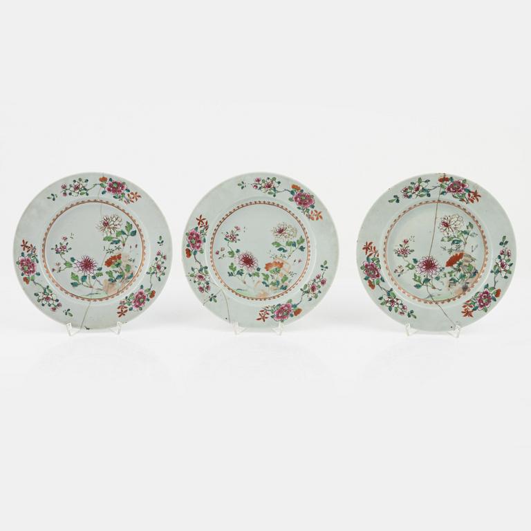 A set of five odd famille rose dishes, Qing dynasty, Qianlong (1736-95).