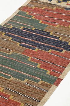 Märta Måås-Fjetterström, MATTO, A RUNNER, "Blå heden", flat weave, ca 192,5 x 85-86 cm, signed AB MMF.