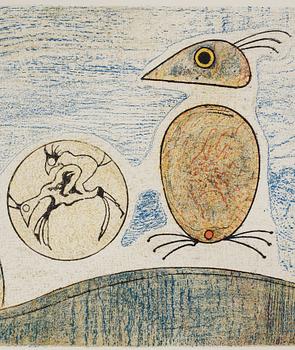 MAX ERNST, färglitografi, signerad, provtryck.