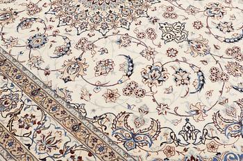 A carpet, Nain part silk so called 9 LAA, ca 368 x 259 cm.
