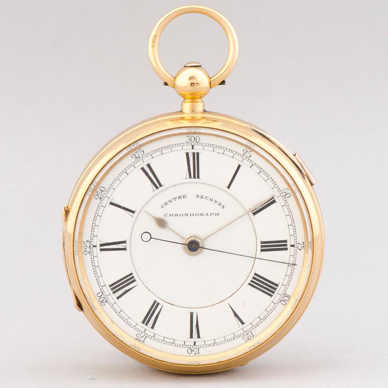 A POCKET WATCH, Centre Seconds Chronograph, 52 mm.