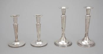 LJUSSTAKAR, 2 par, silver, bl.a. TESI Göteborg 1965 samt 1970.