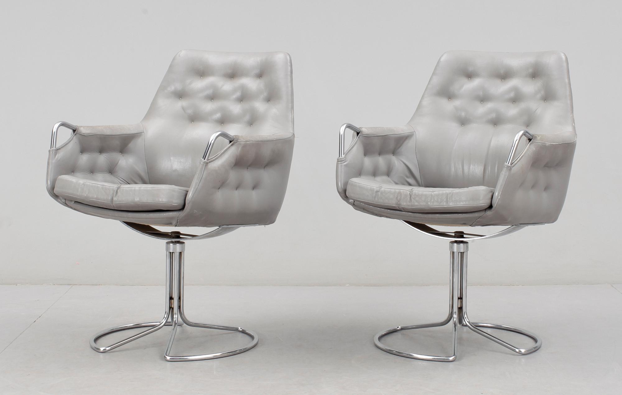 FÅTÖLJER, ett par, "Milton", Bruno Mathsson, DUX, 1900-talets slut.