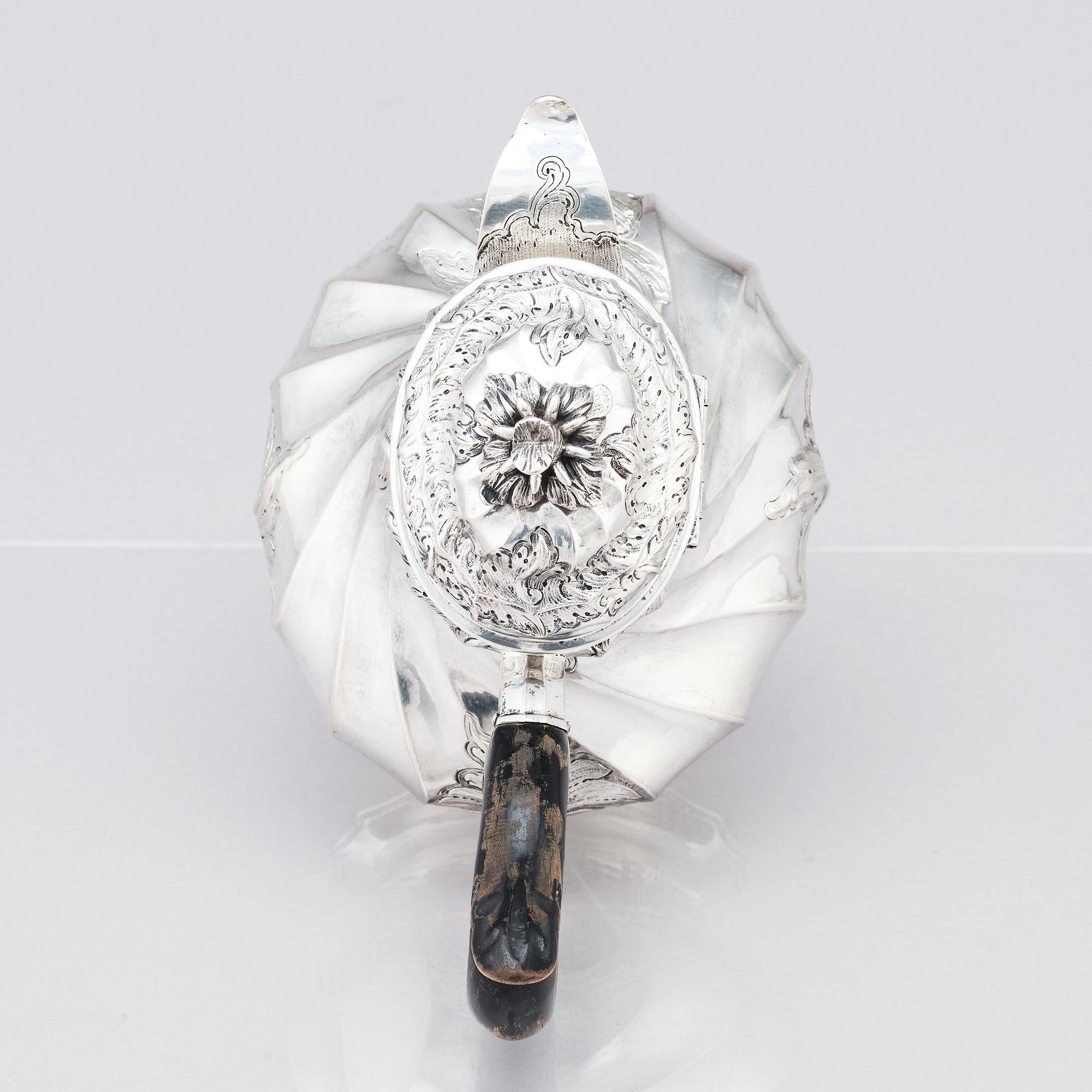 A Swedish 18th century silver coffee-pot, mark of Johan Grönwall, Vänersborg (1753-1784).