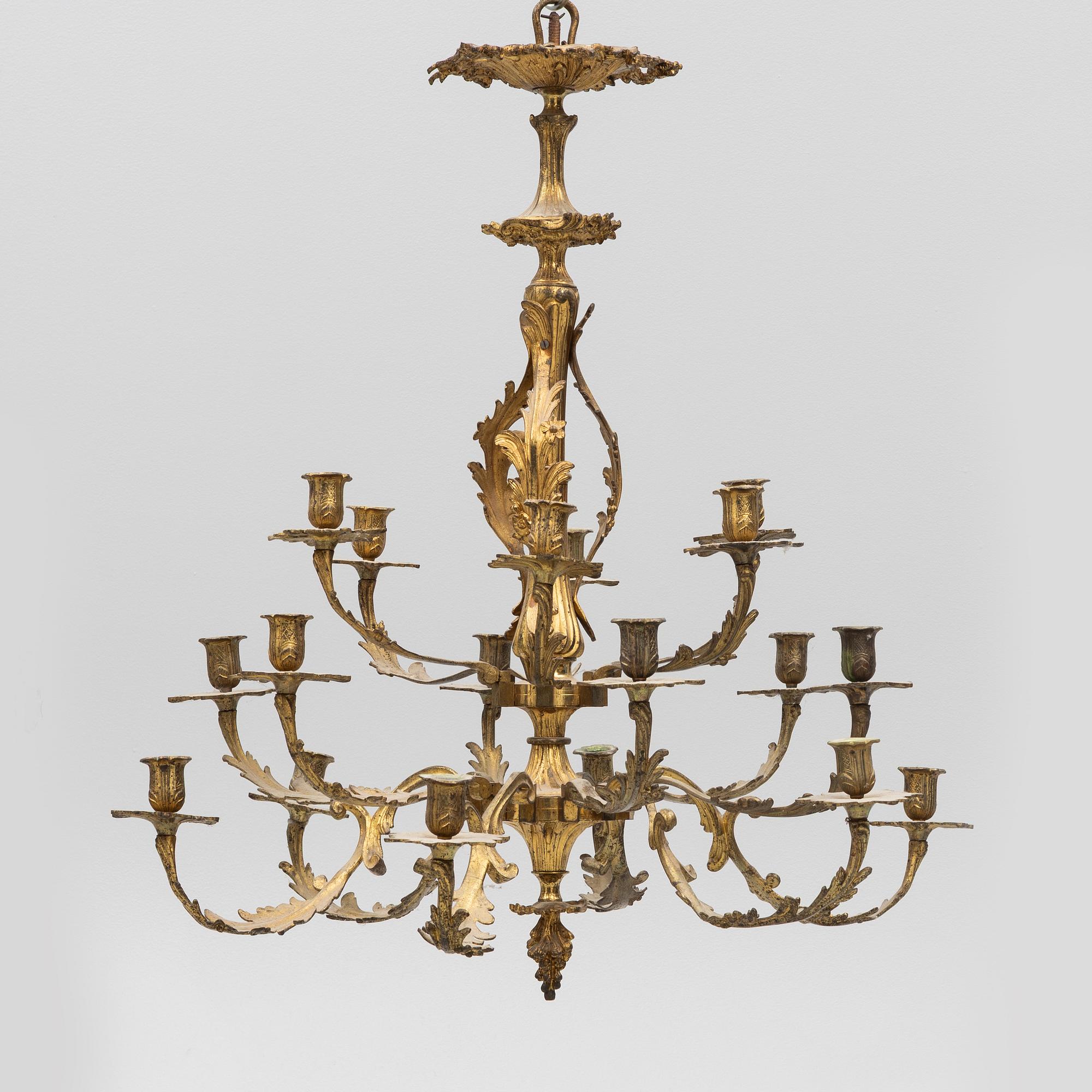 Ljuskrona, rokokostil, 1800-talets andra häkft.