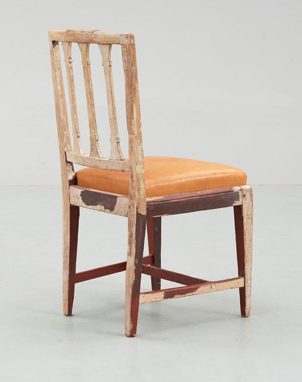 STOL, sengustaviansk, etikettmärkt Stockholms stolmakarämbete, tidigt 1800-tal.