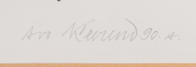 Avo Keerend, offset-tryck, signerat och daterad -90, numrerad 12/99.