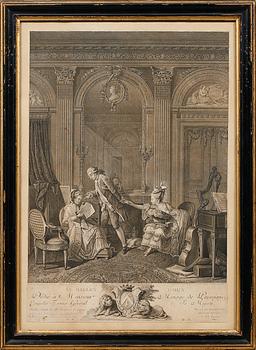 NICOLAS DE LAUNAY, 2 st, etsningar, 1700/1800-tal.