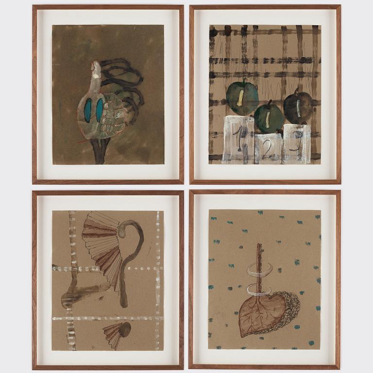 Guillermo Paneque, ”Mini Museum Lund”, four drawings.