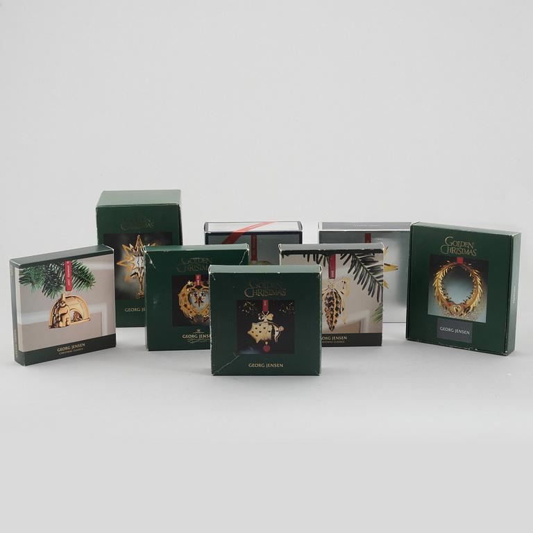 A set of eight Christmas decorations, Georg Jensen, Denmark.