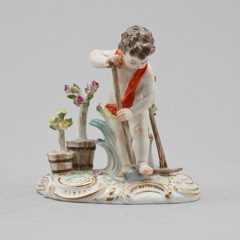 FIGURIN, porslin, Meissen, omkring 1900.