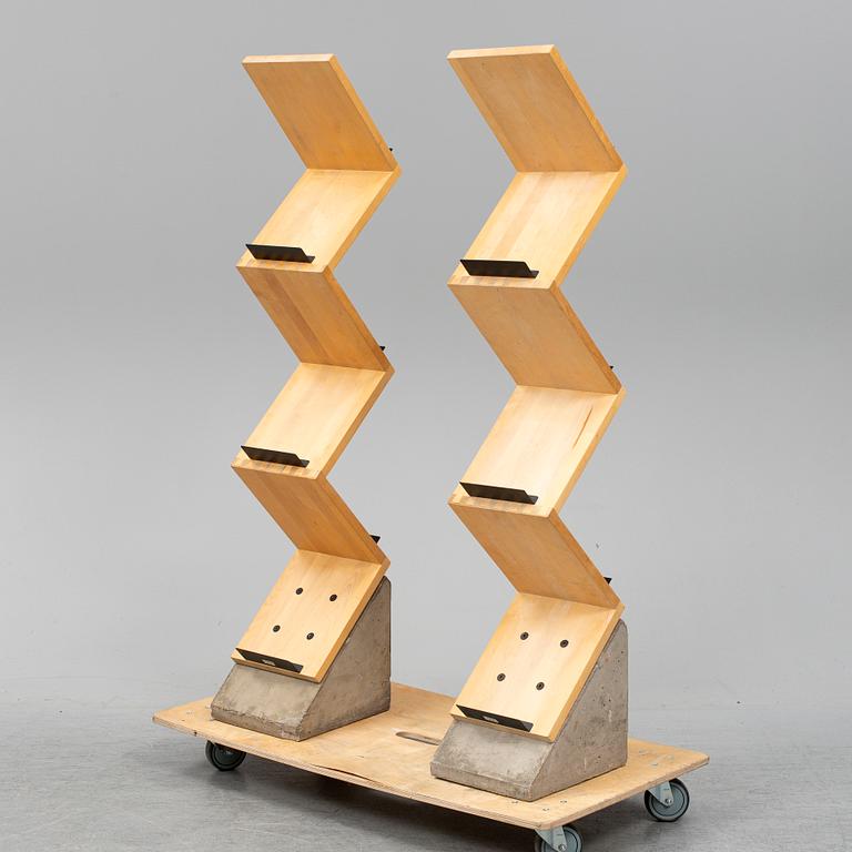 JONAS BOHLIN, a pair of 'Zink' shelves from Källemo, Värnamo, designed in 1984.