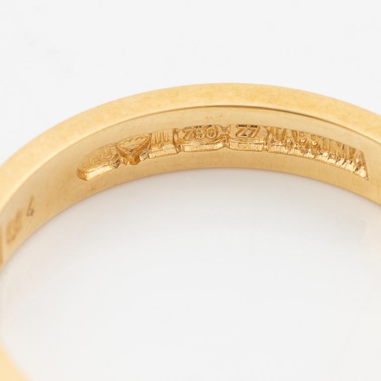 Lapponia, ring, 18K gold set with a round brilliant-cut diamond, Finland 1977.