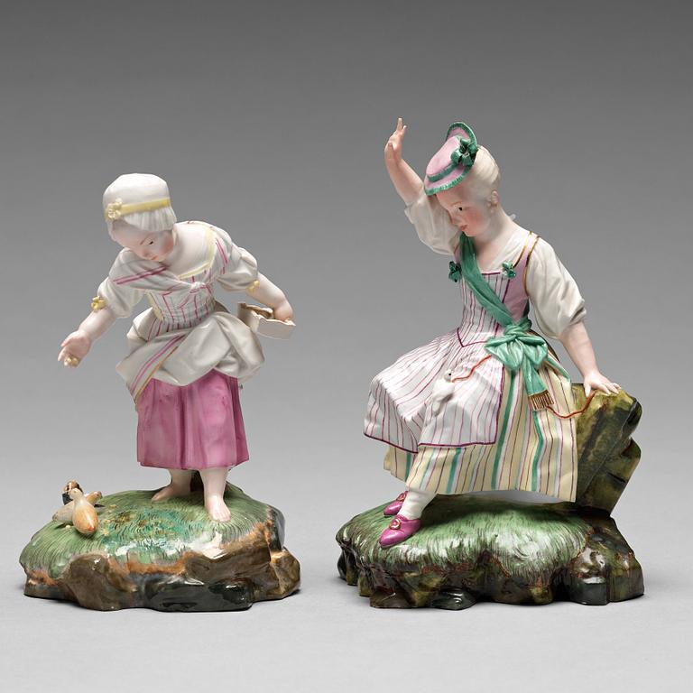 Two Höchst figurines, 1770's.