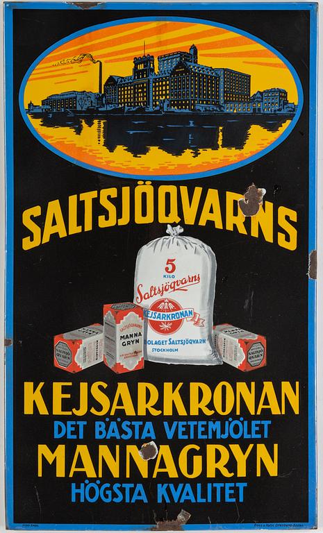 An enamel sign, Boos & Hahn Ortenberg-Baden, 1920's/30's.