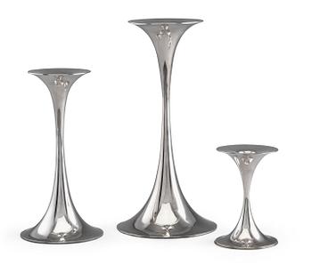 280. Tapio Wirkkala, A SET OF THREE CANDLESTICKS.