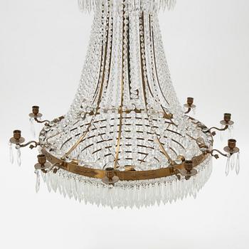 A ten-light Empire-style chandelier, 20th century.