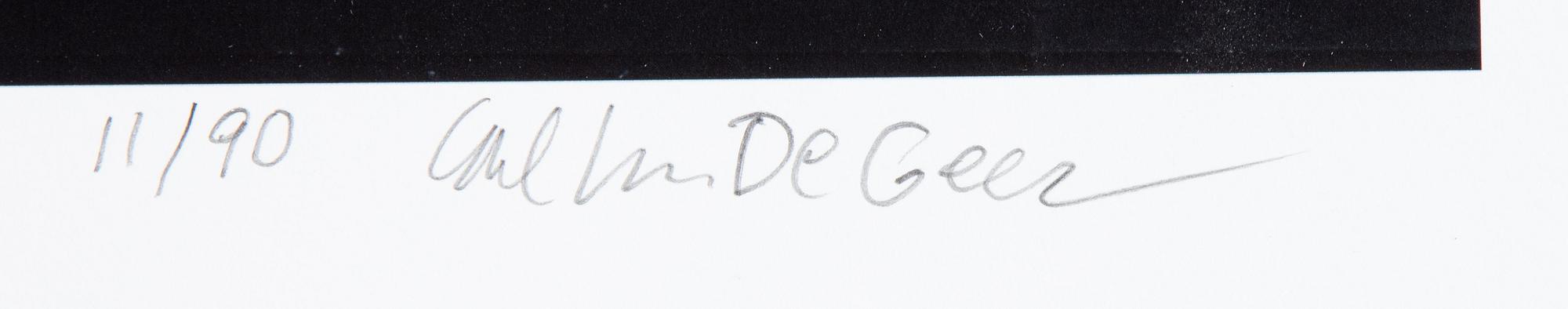 Carl Johan De Geer, lithograph in colours, signed 11/90.