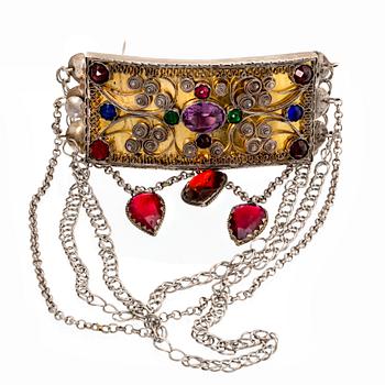 A silver and plated gold folklore jewellery by Axel Gabriel Estberg hallmarked 1842.