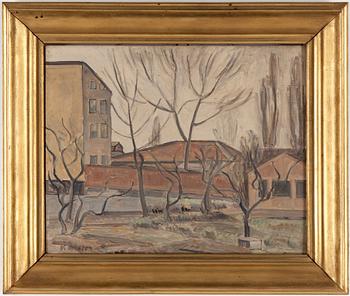 VICTOR AXELSON, olja på pannå, signerad.