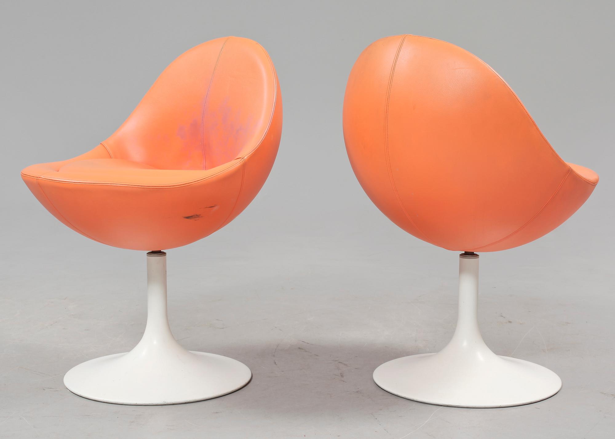BORD samt FÅTÖLJER, "Venus", 4 st, Johansson Design, Markaryd, 1970-tal.