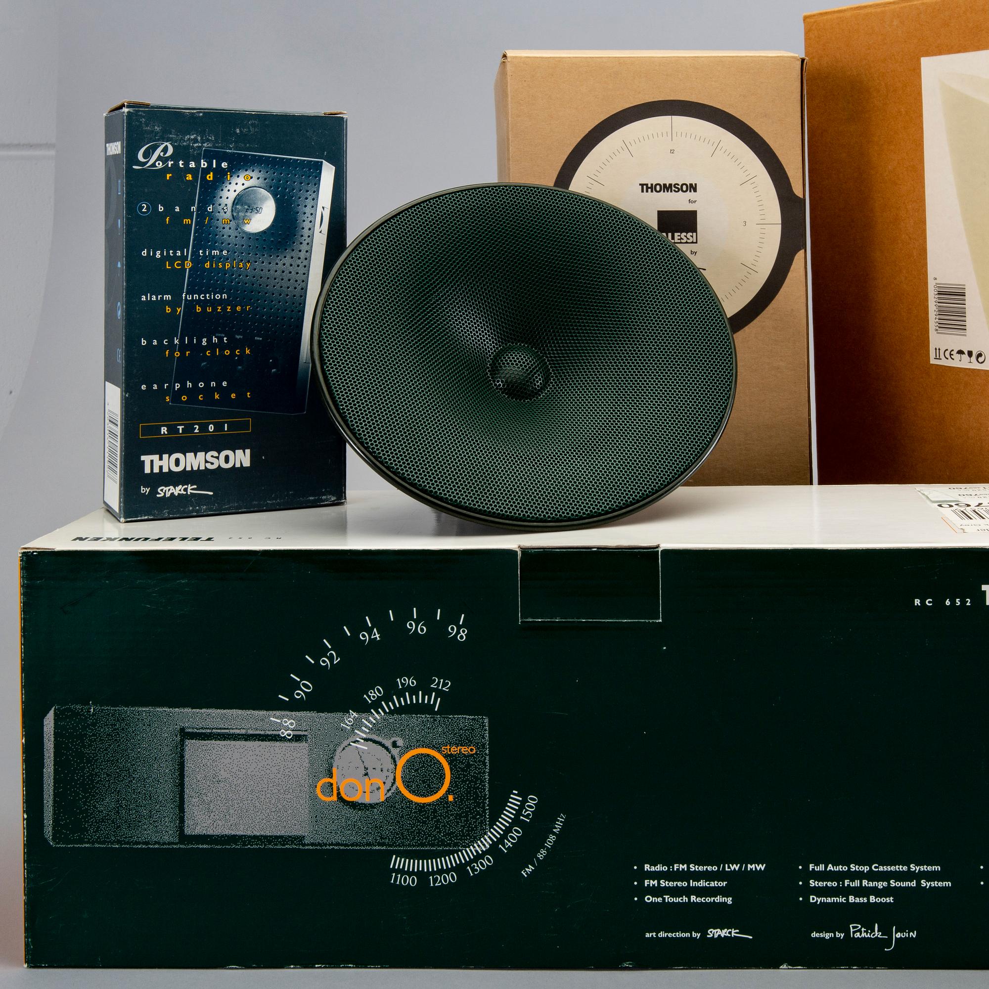 Philippe Starck, 11 pcs of clock and radios.