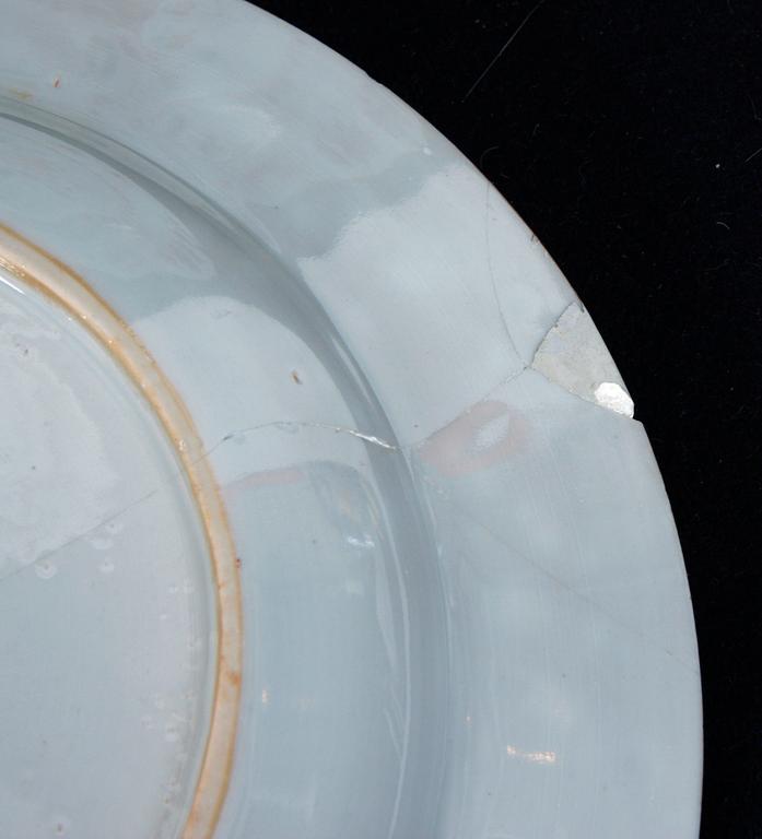 TALLRIKAR, 5 st, porslin, Kina, 1700-tal.