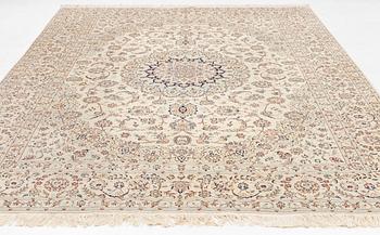 Rug, Nain, part silk, signed, approx. 347 x 250 cm.