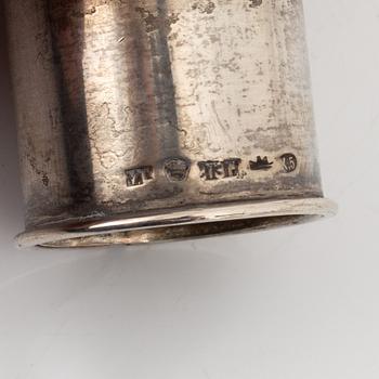 Viktor Lindman, toiletteset, 3 delar, silver och glas, Helsingfors 1915-16.