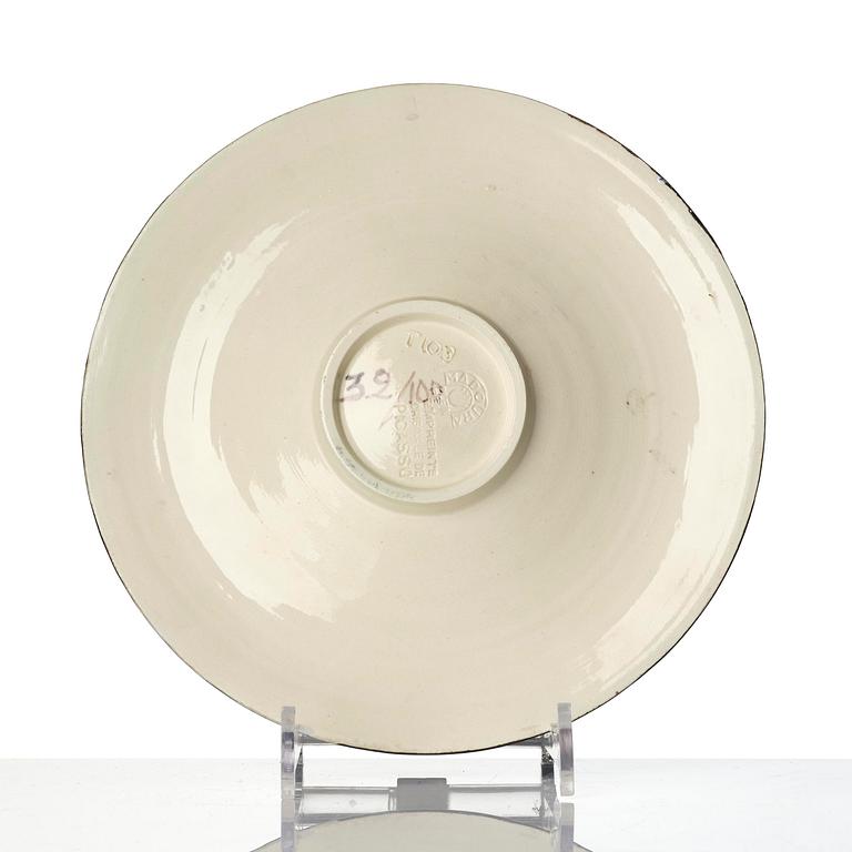 Pablo Picasso, a "Femme échevelée" (A.R. 509) faience dish, Madoura, Vallauris, France, post 1963.