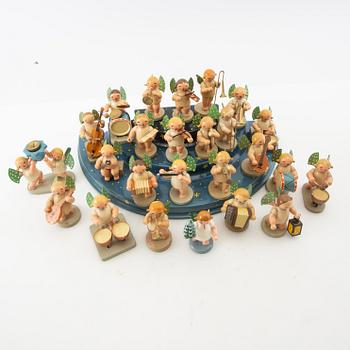 Angel orchestra and music box, Erzgebirge, Germany, mid-20th century.