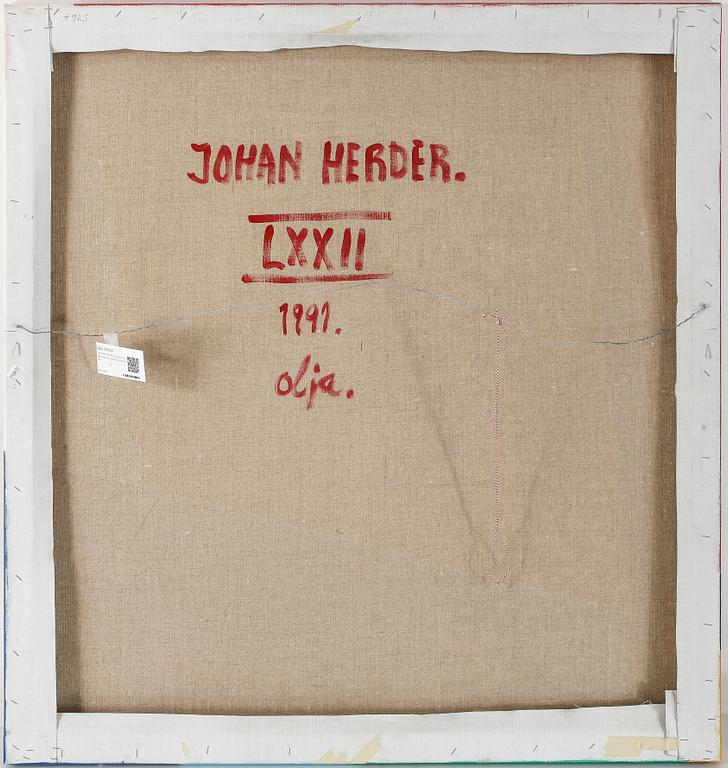JOHAN HERDER, olja på duk, signerad och daterad a tergo.