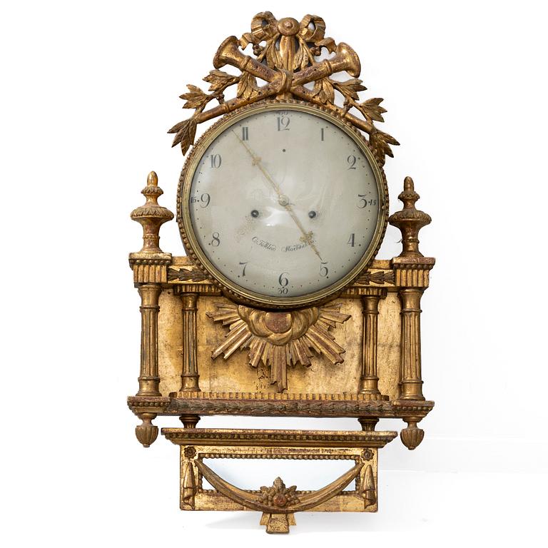 Wall-mounted clock, late Gustavian, Stockholm.
