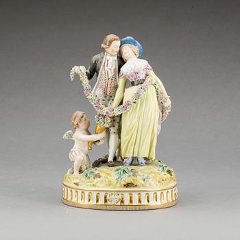 FIGURGRUPP, Royal Copenhagen, "Juliane Marie-porslin", 1900-talets början.