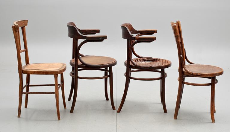 KARMSTOLAR, 2 st, STOLAR, 2 st, bl a Thonet samt Mundus, 1900-talets första hälft.