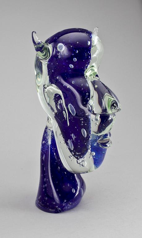 SKULPTUR, glas, Alfredo Rossi, Murano, 1900-talets andra hälft.