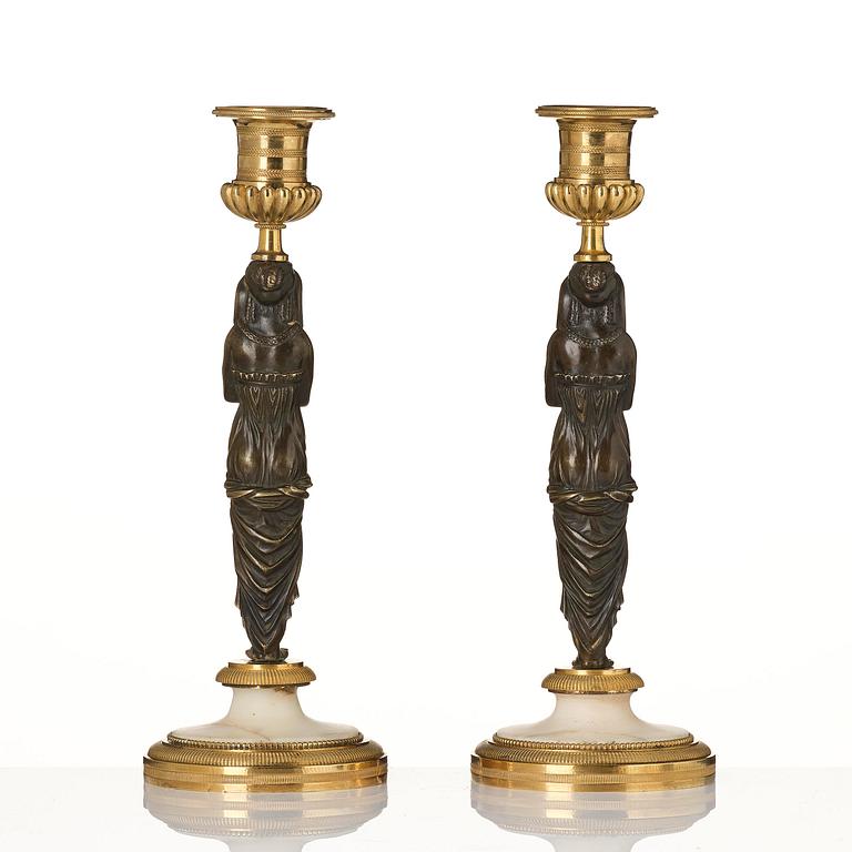 Ljusstakar, ett par, Frankrike, 1800-talets början, Empire.