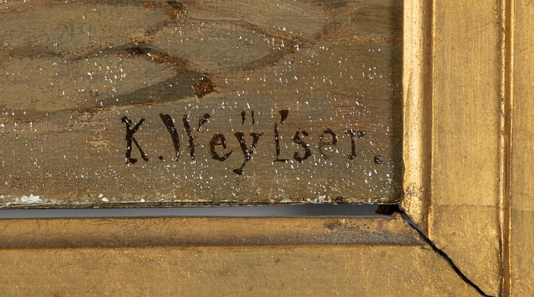 Karl Weysser, Kustnära by med figurer.