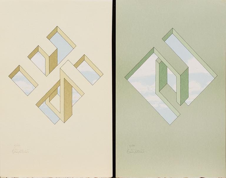 OSCAR REUTERSVÄRD, a set of 10 lithogaphs in colours signed and numbered.