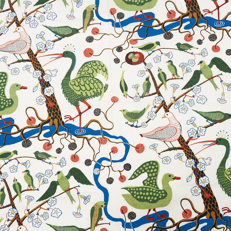 Josef Frank, two pairs of 'Gröna Fåglar' curtains, Firma Svenskt Tenn, Sweden.